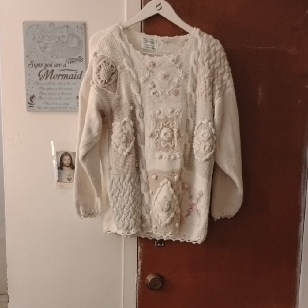 Chic Cream Textured Sweater
